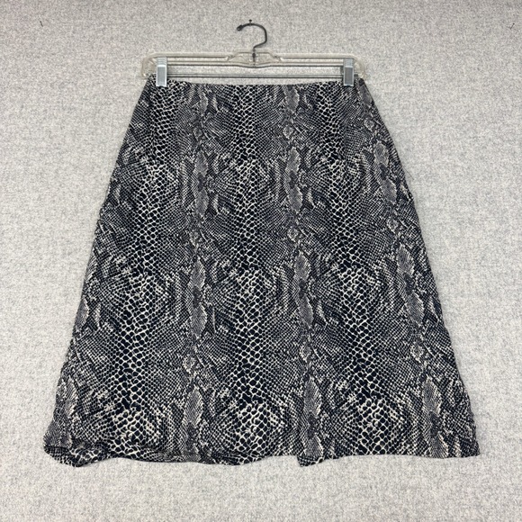 INC International Concepts Dresses & Skirts - INC International Concepts Petite Silk Skirt 6P Black White Snakeskin Print